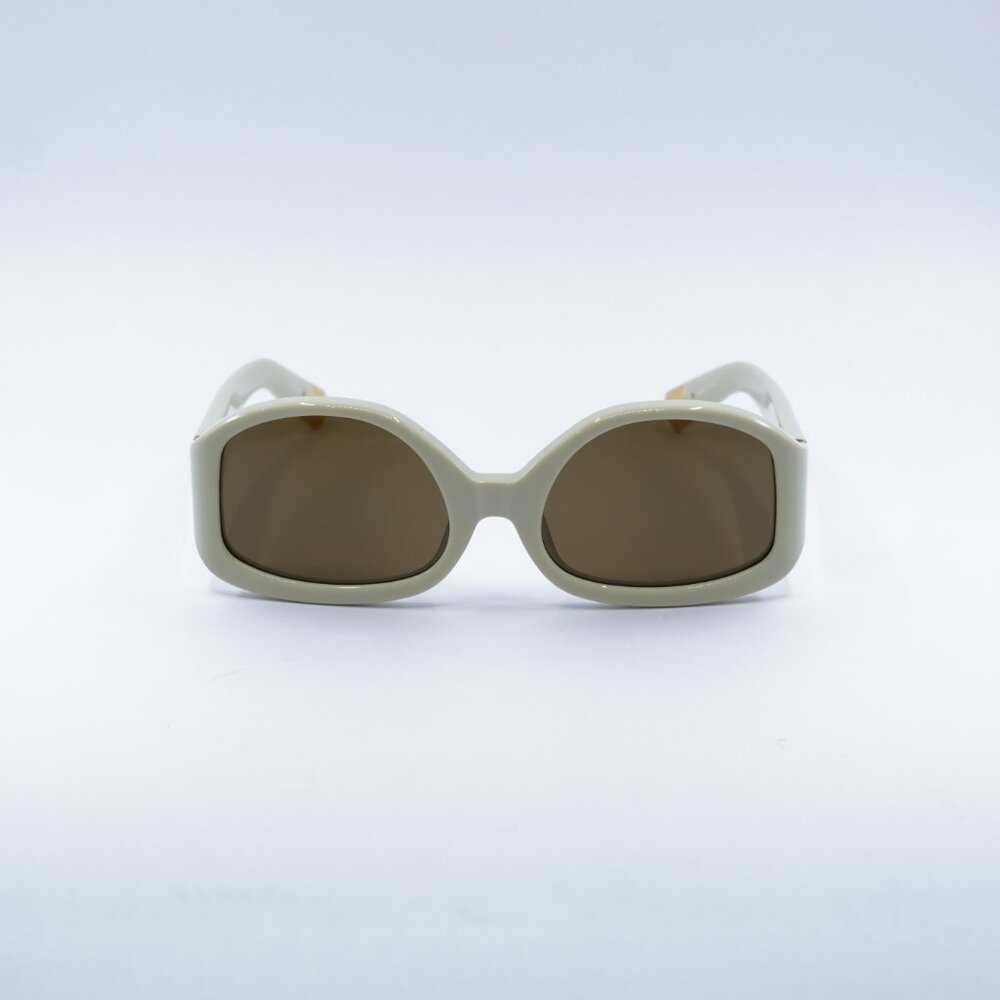 Jacquemus COLAPSO JAC/15 C3 Sunglasses Beige Geometric Frame, Brown Lenses - Picture 3 of 11